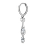 Dangling Drop Earring Cubic Zirconia White Gold 14k [E016-051]