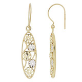 Mini Wheels Design Dangling Drop Earring Yellow Gold 14k [E017-027]