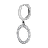 Circle of Life Dangling Earring Cubic Zirconia White Gold 14k [E018-069]