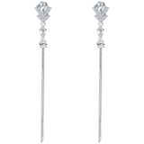 Fancy Dangling Drop Earring Cubic Zirconia White Gold 14k [E020-053]