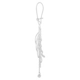 Fancy Extra Sparkly Drop Dangle Earring White Gold 14k [E021-078]