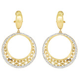 Fancy Drop Diacut Round Earring Yellow Gold 14k [E022-030]