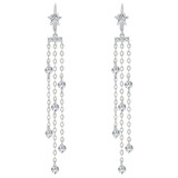 Long Drop Fancy Dangling Earring Cubic Zirconia White Gold 14k [E022-061]