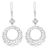 Fancy Extra Sparkly Drop Earring White Gold 14k [E023-078]