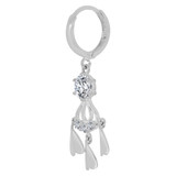 Mini Chandelier Design Dangling Earring Cubic Zirconia White Gold 14k [E024-055]