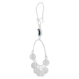 Fancy Chandelier Extra Sparkly Blue Cubic Zirconia Earring White Gold 14k [E024-077]