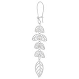 Fancy Leaf Designs Drop Dangle Earring White Gold 14k [E025-076]