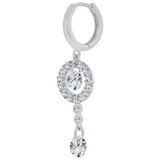 Dangling Drop earring Cubic Zirconia White Gold 14k [E027-062]