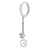 Abstract Design Dangling Earring Cubic Zirconia White Gold 14k [E028-052]