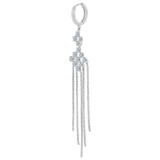 Long Dangling Chandelier Earring Cubic Zirconia White Gold 14k [E030-054]