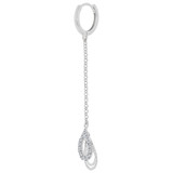 Dangling Pear Shape Earring Cubic Zirconia White Gold 14k [E032-073]