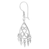 Fancy Filigree Chandelier Drop Earring 15mm Wide White Gold 14k [E034-007]