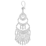 Filigree Chandelier Drop Earring Cubic Zirconia White Gold 14k [E034-024]