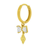 Diacut Dangle Earring Cubic Zirconia Yellow Gold 14k [E036-008]