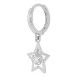 Star Diacut Dangle Earring Cubic Zirconia White Gold 14k [E036-056]