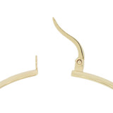 Diacut Sparkly Center Hoop Earring 19mm Inner Diameter Yellow Gold 14k [E064-015]