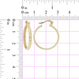 Diacut Sparkly Center Hoop Earring 19mm Inner Diameter Yellow Gold 14k [E064-015]