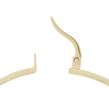 Diacut Sparkly Center Hoop Earring 40mm Inner Diameter Yellow Gold 14k [E064-017]