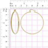 Diacut Sparkly Center Hoop Earring 40mm Inner Diameter Yellow Gold 14k [E064-017]