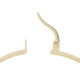 Diacut Sparkly Center Hoop Earring 50mm Inner Diameter Yellow Gold 14k [E064-018]