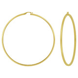Plain 2mm Square Tube Hoop Earring 70mm Inner Diameter Yellow Gold 14k [E071-007]
