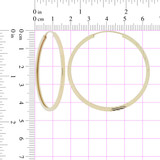 Diacut Square Tube Hoop Earring 40mm Inner Diameter Yellow Gold 14k [E071-010]