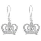 15 Anos Quinceanera Tiara Drop Earring Created Cubic Zirconia Yellow Gold 14k [E074-071]