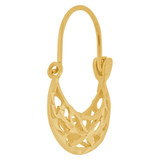 Classic Filigree Basket Hoop Earring Yellow Gold 14k [E079-003]