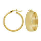 Classic Tube Hoop Earring 20mm Inner Diameter Yellow Gold 14k [E088-202]