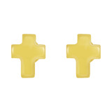 Cross Religious Screw Back Stud Earring Yellow Gold 14k [E105-014]