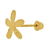 Flower Stud Screw Back Earring Yellow Gold 14k [E108-013]