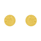 Half Dome Sparkly Cut Stud Screw Back Earring Yellow Gold 14k [E110-015]