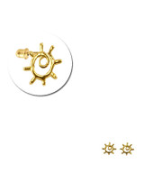 Stud Earring Sunburst Design Screw Back Yellow Gold 14k [E113-006]