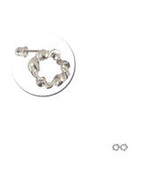 Stud Earring Twisted Round Design Screw Back White Gold 14k [E115-007]