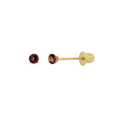 2mm Birthstone Cubic Zirconia Stud Earring Screw Back Jun Yellow Gold 14k [E116-006]