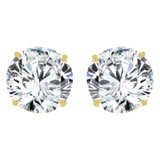 Round 5mm Stud Earring Cubic Zirconia Push Back Yellow Gold 14k [E126-004]