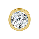 Bezel Solitaire Pendant 8.5mm Round Brilliant Cut Cubic Zirconia Yellow Gold 14k [E127-022]