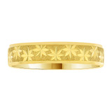 Light Weight Band Ring Full Star 4mm Width Yellow Gold 14k  [R007-000]