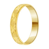 Light Weight Small Band Ring Star 3mm Width Yellow Gold 14k  [R008-100]