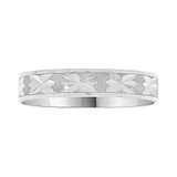 Light Weight Small Band Ring Star 3mm Width White Gold 14k  [R008-200]