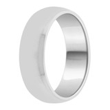 Classic Plain Polished Band Ring 6mm Width White Gold 14k [R018-000]