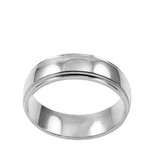 Milgrain Band Ring 6mm Wide White Gold 14k [R032-049_130]