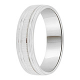Facetted Band Ring 5mm Wide White Gold 14k [R035-300]