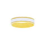 Milgrain Band Ring 5mm Wide Yellow and White Gold 14k [R040-400]