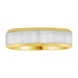 Satin Finished Band Ring 5mm Wide Yellow and White Gold 14k [R042-500]