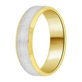 Satin Finished Band Ring 5mm Wide Yellow and White Gold 14k [R042-500]