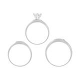 Trio Engagement Rings Set Cubic Zirconia White Gold 14k [R053-053]