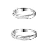His Her Set Duo Rings Cubic Zirconia White Gold 14k [R057-075]
