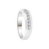 Polished Lady's Band Ring Cubic Zirconia White Gold 14k [R058-067]