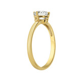 Solitaire Lady Engagement Ring Round Cubic Zirconia Yellow Gold 14k [R090-012]